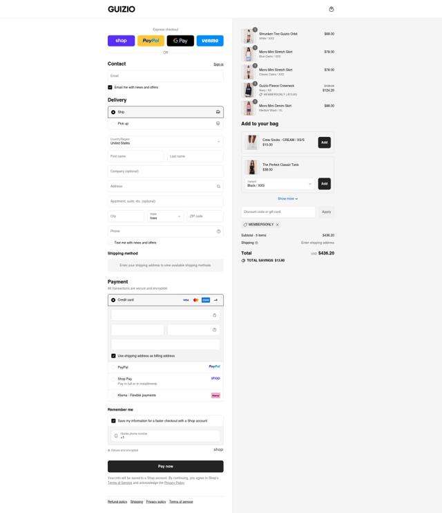 Danielle Guizio checkout page showing Danielle Guizio discount code box | Screenshot taken by SimplyCodes community member on Sep 10, 2025