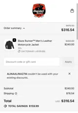 ALINAALINA27M coupon verification screenshot
