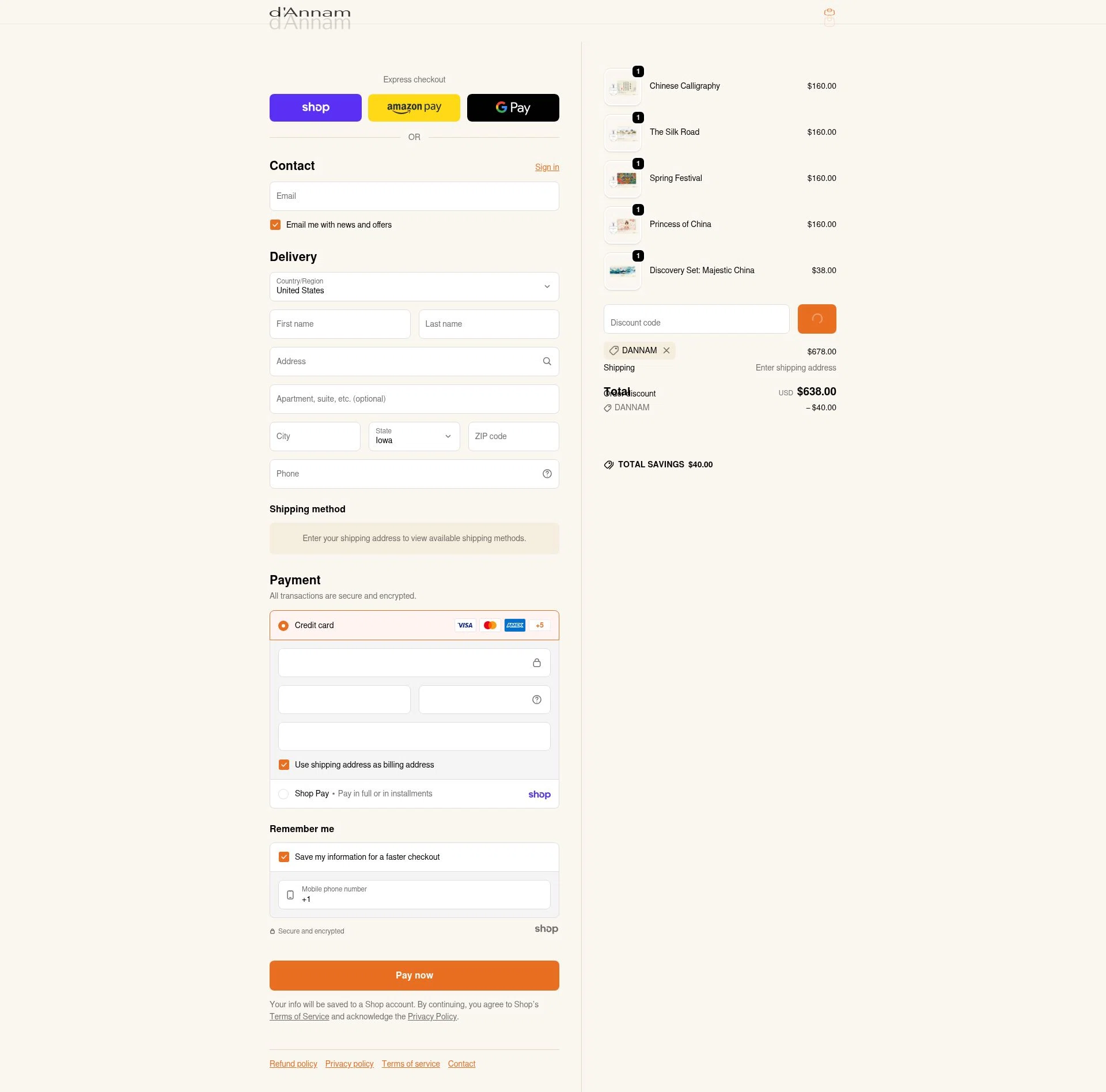 d'Annam checkout page showing d'Annam discount code box | Screenshot taken by SimplyCodes community member on Jan 28, 2026