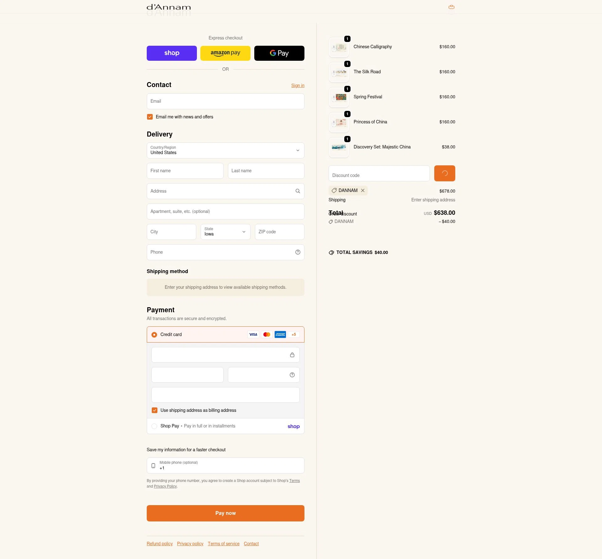 d'Annam checkout page showing d'Annam discount code box | Screenshot taken by SimplyCodes community member on Feb 11, 2026