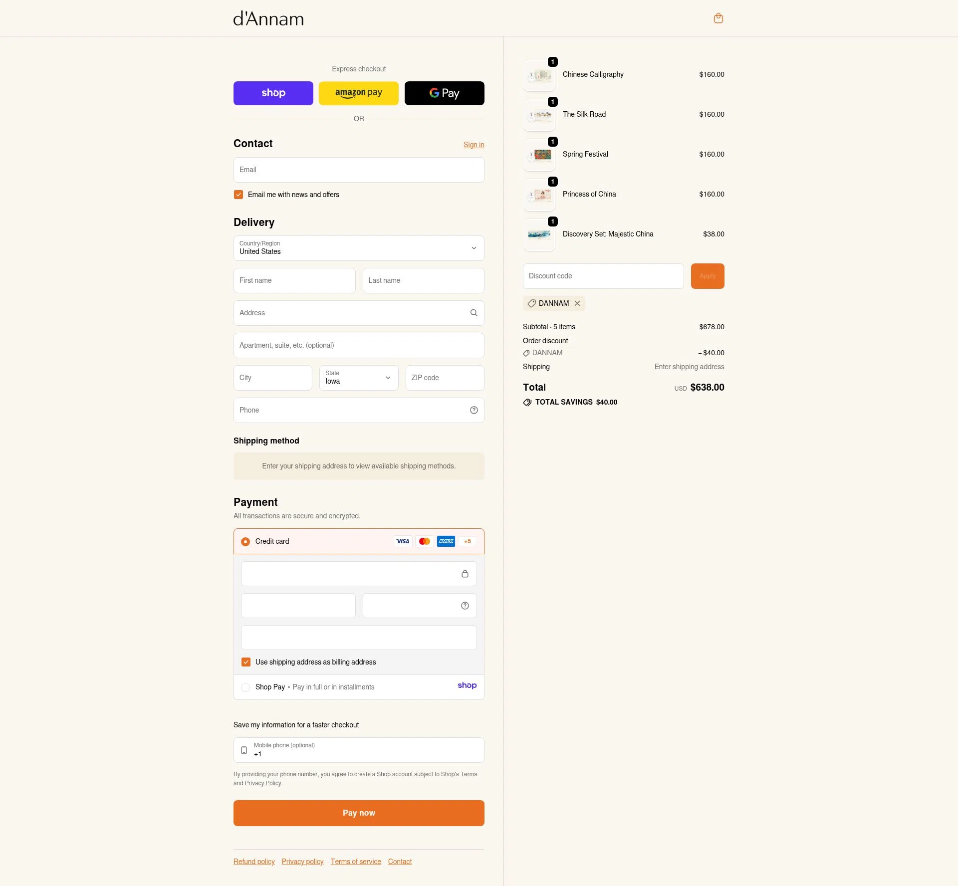 d'Annam checkout page showing d'Annam discount code box | Screenshot taken by SimplyCodes community member on Jan 13, 2026