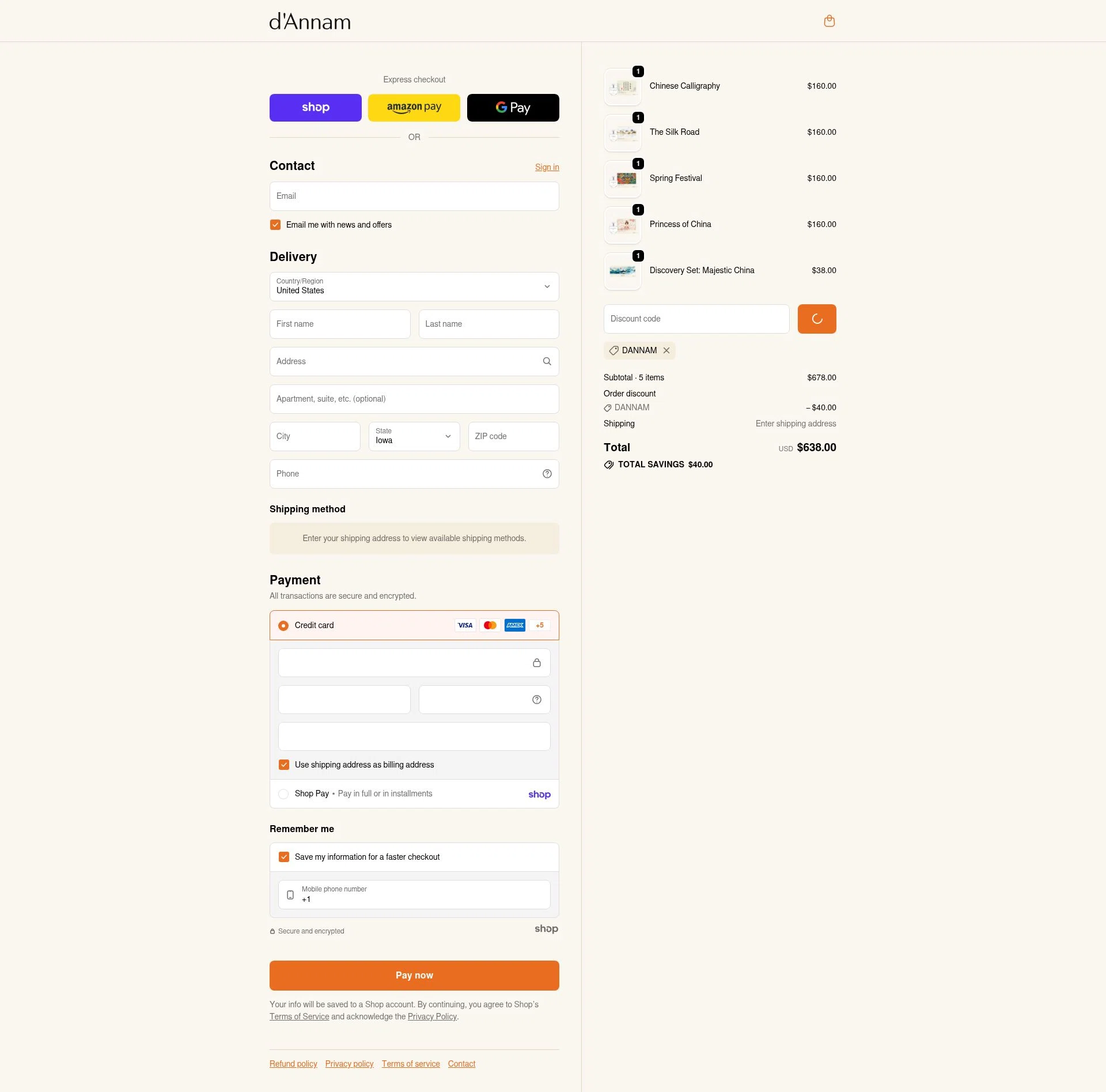 d'Annam checkout page showing d'Annam discount code box | Screenshot taken by SimplyCodes community member on Jan 23, 2026