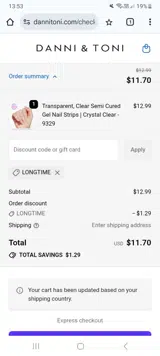 LONGTIME coupon verification screenshot