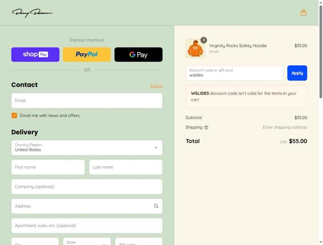 Danny Duncan checkout page showing Danny Duncan discount code box | Screenshot taken by SimplyCodes community member on Aug 24, 2025