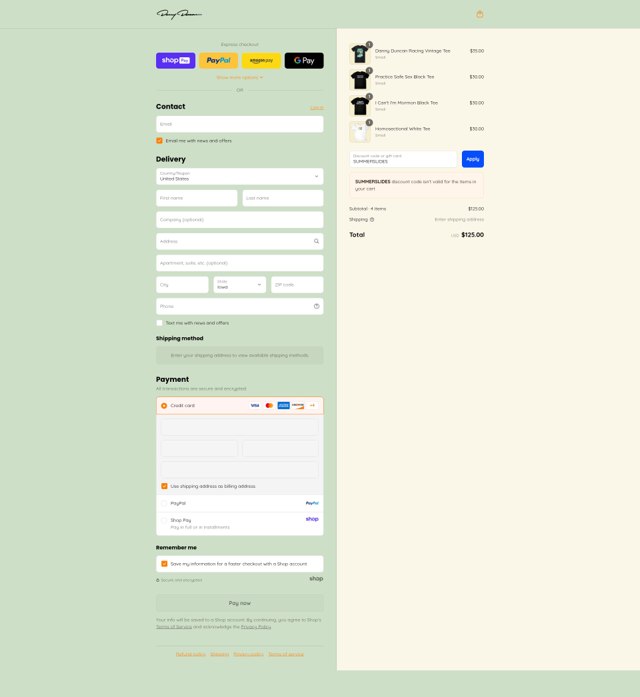 Danny Duncan checkout page showing Danny Duncan discount code box | Screenshot taken by SimplyCodes community member on Aug 27, 2025