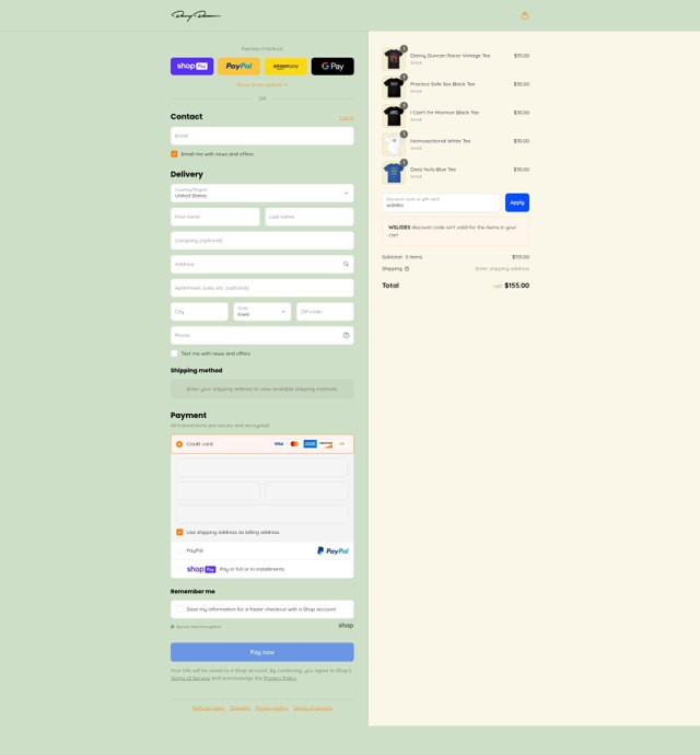 Danny Duncan checkout page showing Danny Duncan discount code box | Screenshot taken by SimplyCodes community member on Aug 7, 2025