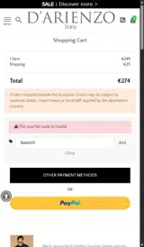 Natale15 coupon verification screenshot