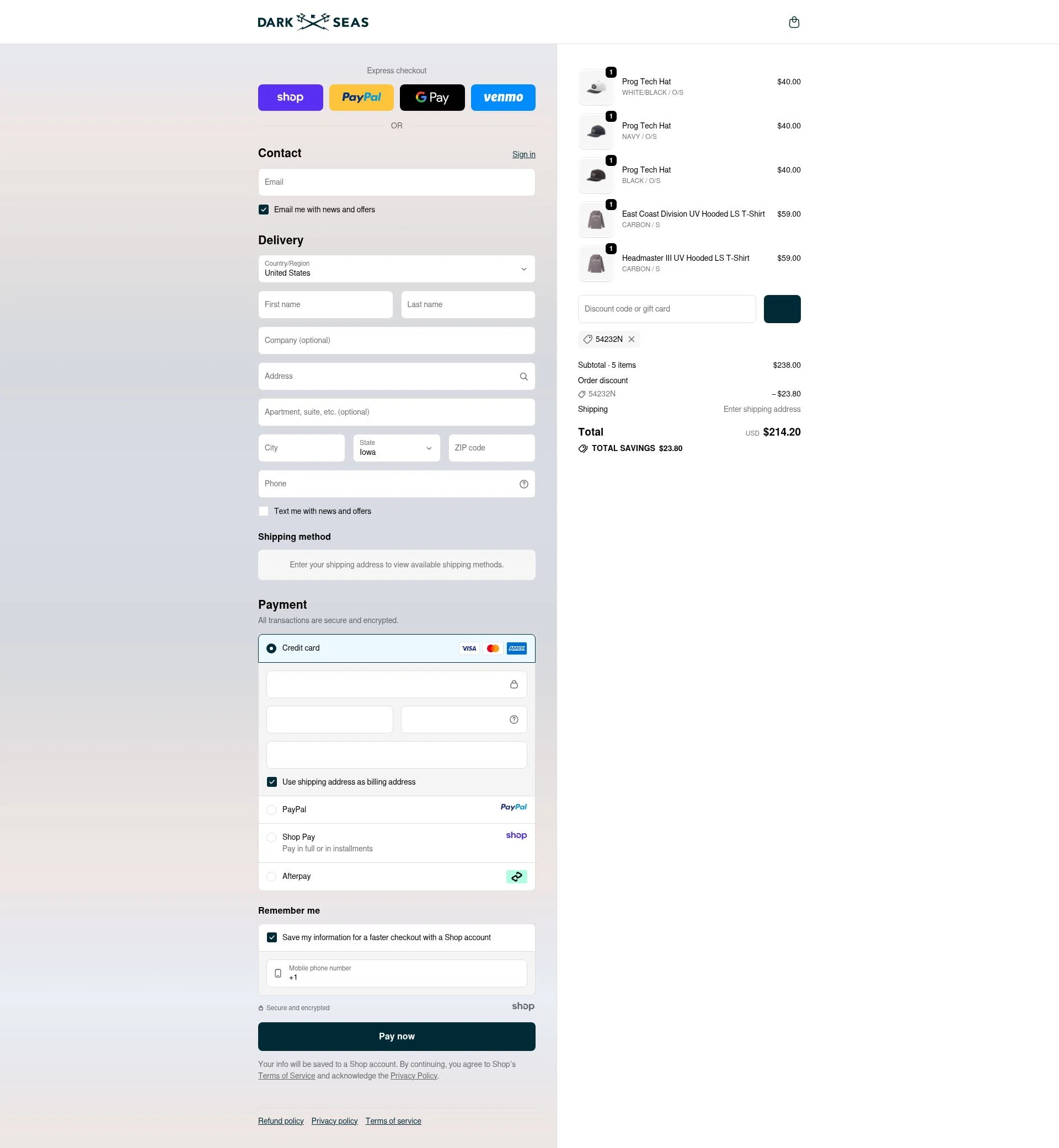Dark Seas Division checkout page showing Dark Seas Division promo code box | Screenshot taken by SimplyCodes community member on Oct 27, 2025