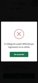 APRIL20 coupon verification screenshot