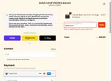 Dave Matthews Band coupon verification screenshot