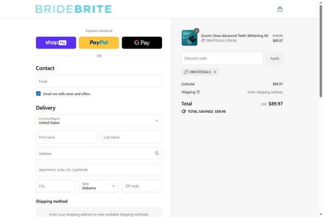 David's Bridal checkout page showing David's Bridal promo code box | Screenshot taken by SimplyCodes community member on Jul 4, 2025