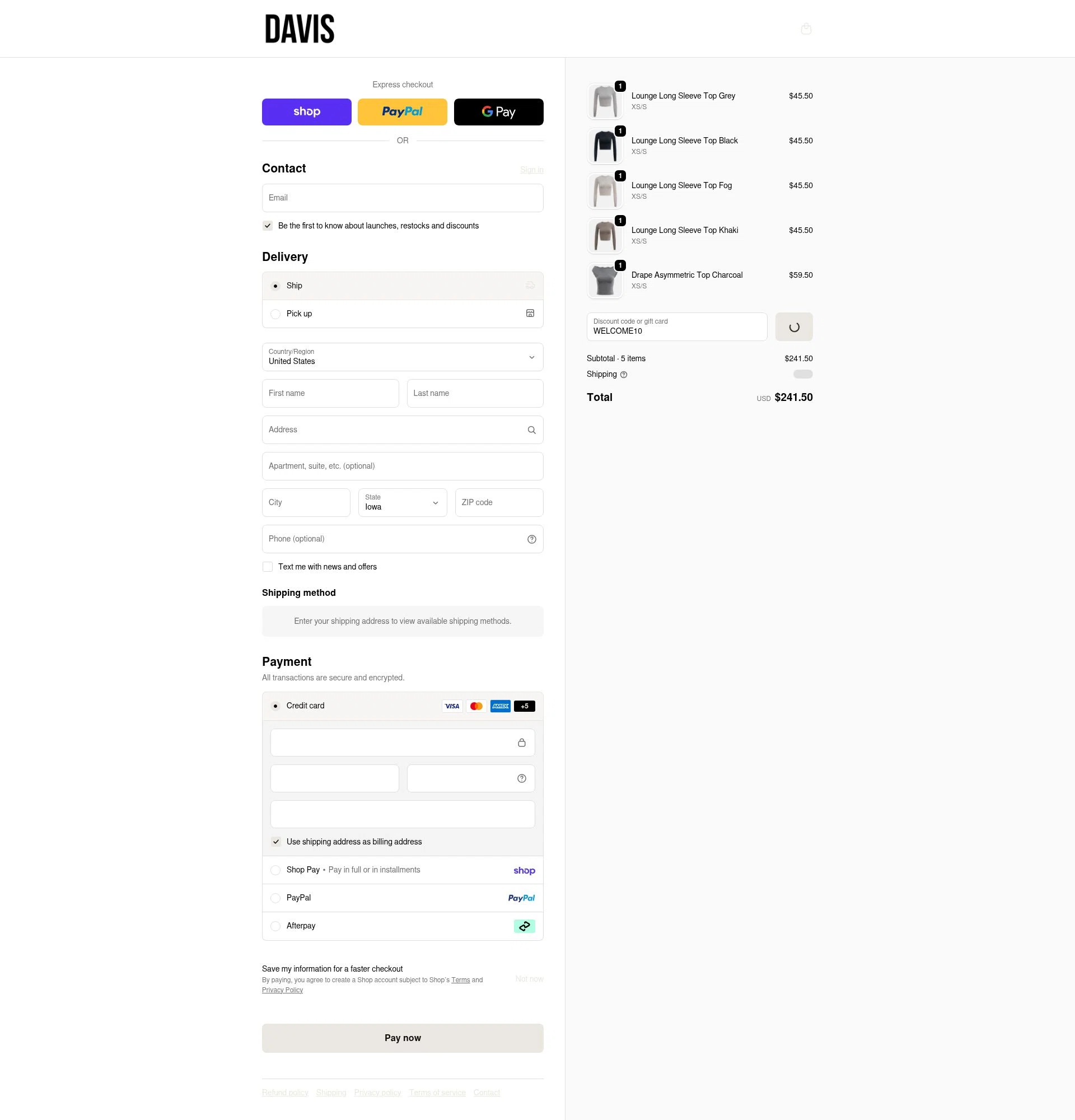 Davis Active checkout page showing Davis Active discount code box | Screenshot taken by SimplyCodes community member on Feb 14, 2026