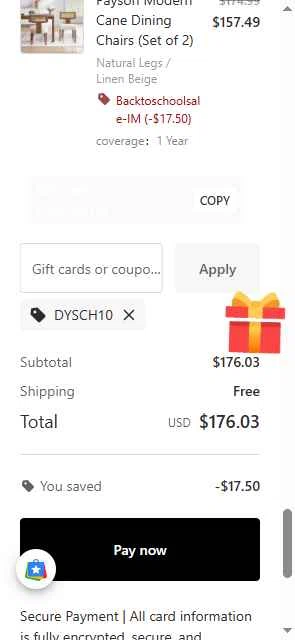 Daya Lane checkout page showing Daya Lane coupon code box | Screenshot taken by SimplyCodes community member on Dec 29, 2025