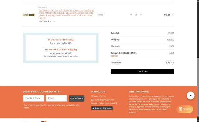 DaySavers checkout page showing DaySavers promo code box | Screenshot taken by SimplyCodes community member on May 14, 2025