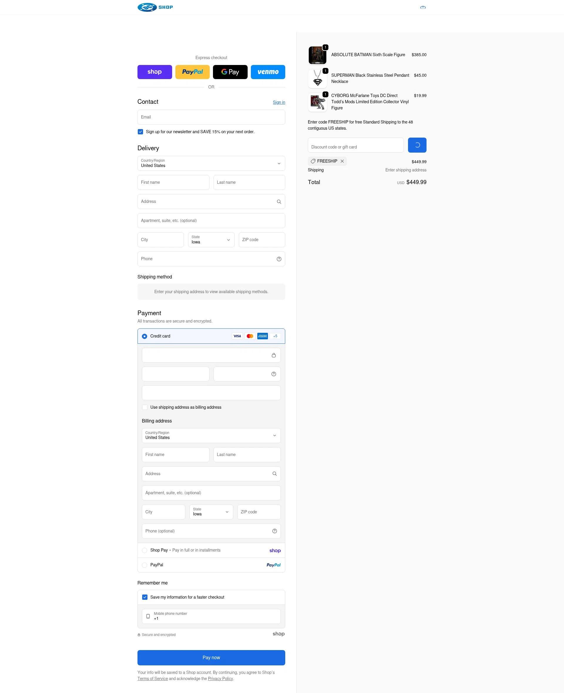 DC Shop checkout page showing DC Shop discount code box | Screenshot taken by SimplyCodes community member on Jan 29, 2026