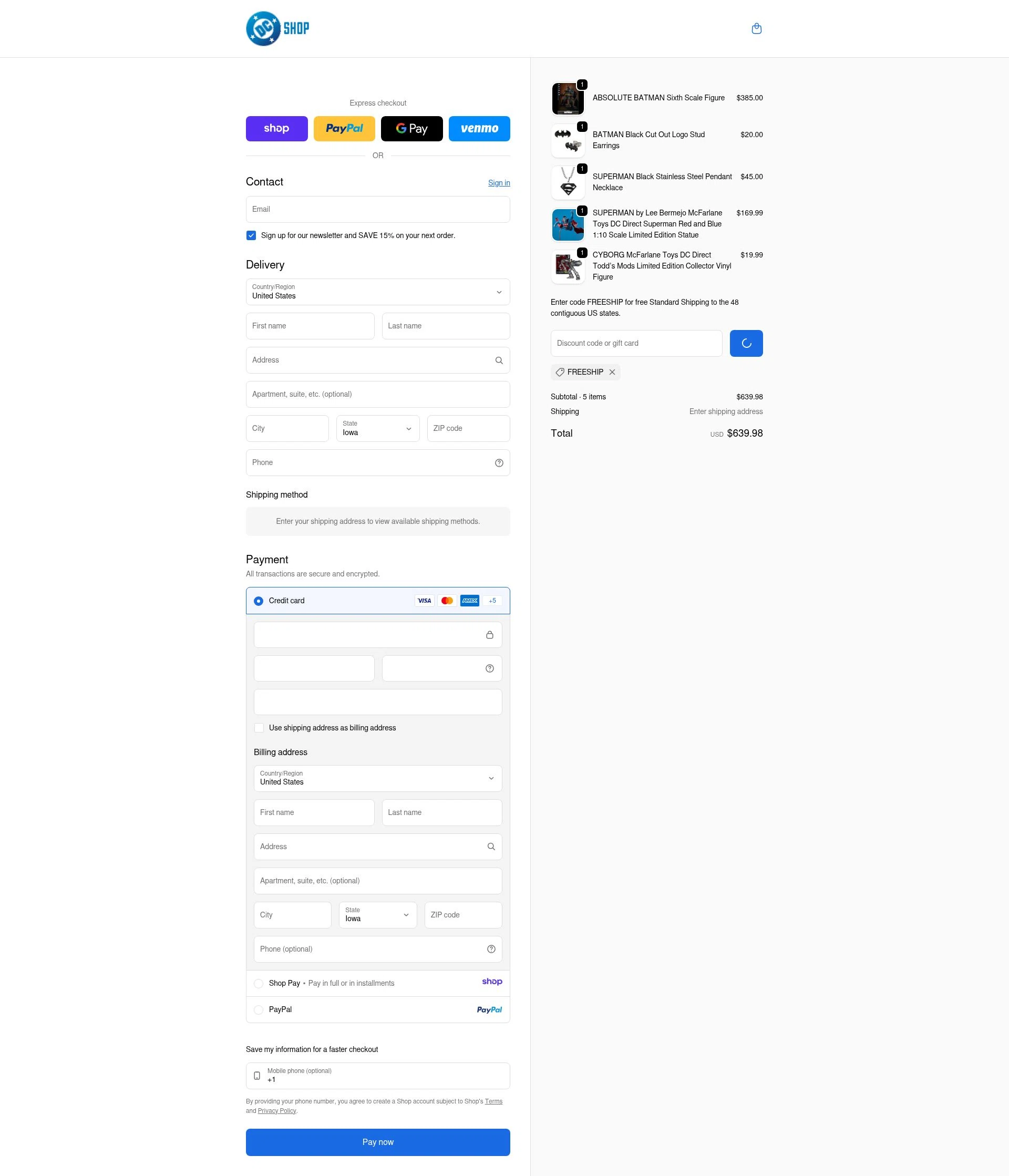 DC Shop checkout page showing DC Shop discount code box | Screenshot taken by SimplyCodes community member on Jan 20, 2026