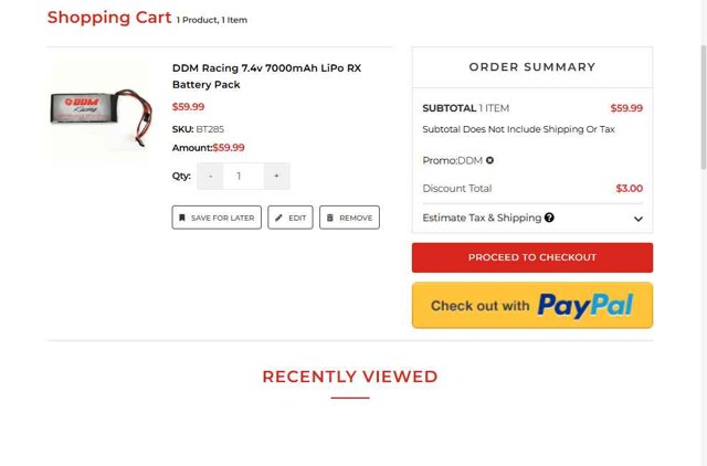 DDM Racing checkout page showing DDM Racing promo code box | Screenshot taken by SimplyCodes community member on Apr 21, 2025