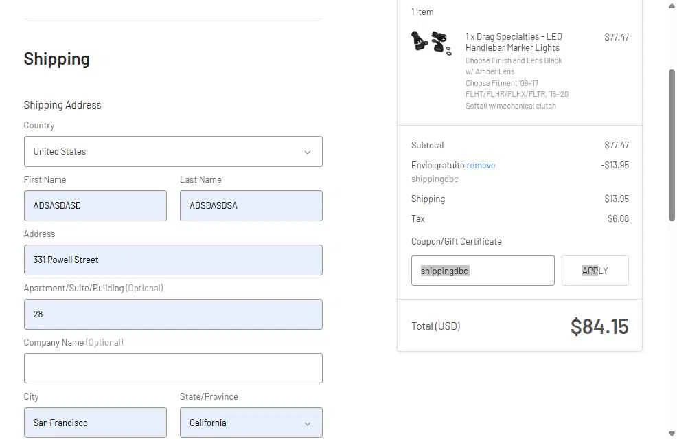 Deadbeat Customs checkout page showing Deadbeat Customs coupon code box | Screenshot taken by SimplyCodes community member on May 18, 2025