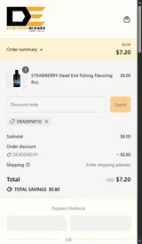 DEADEND10 coupon verification screenshot