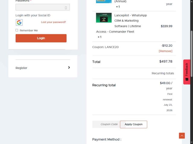 DealFuel checkout page showing DealFuel coupon code box | Screenshot taken by SimplyCodes community member on Jul 23, 2025