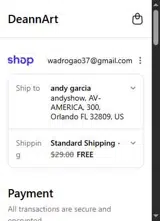 Deann Art coupon verification screenshot