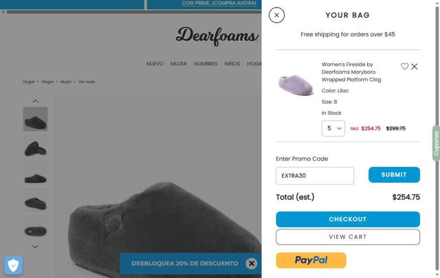 DearFoams checkout page showing DearFoams promo code box | Screenshot taken by SimplyCodes community member on Sep 11, 2025