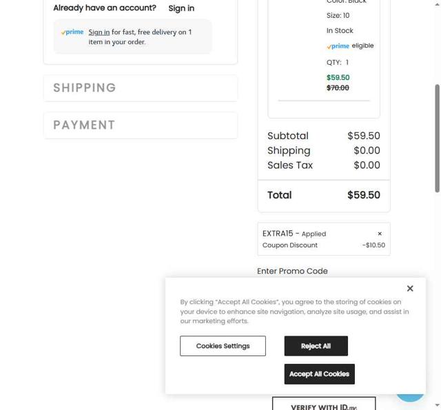 DearFoams checkout page showing DearFoams promo code box | Screenshot taken by SimplyCodes community member on Sep 9, 2025