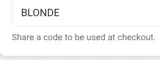 Blonde coupon verification screenshot