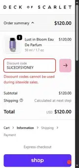 SLICEOFSYDNEY coupon verification screenshot