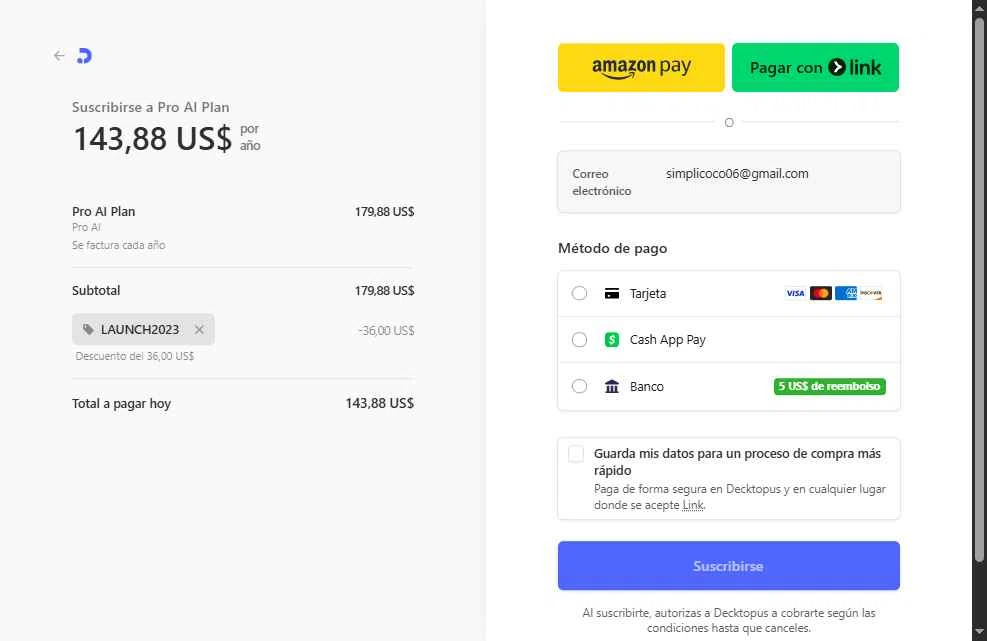 Decktopus checkout page showing Decktopus promo code box | Screenshot taken by SimplyCodes community member on Oct 30, 2025