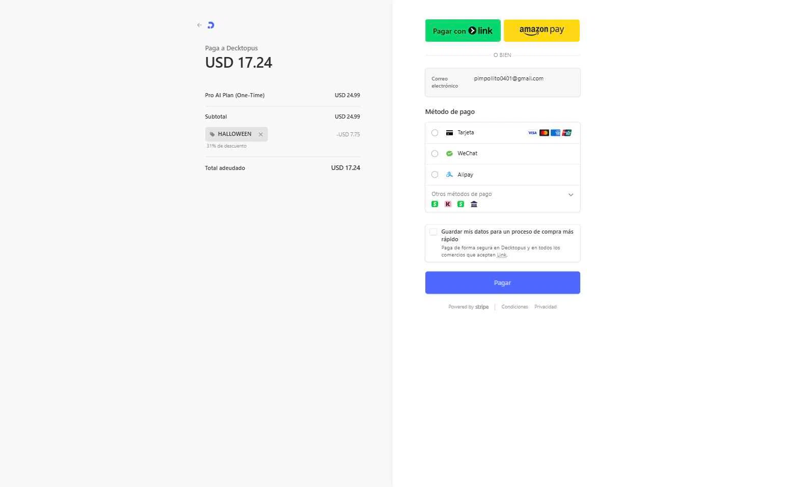 Decktopus checkout page showing Decktopus promo code box | Screenshot taken by SimplyCodes community member on Nov 8, 2025