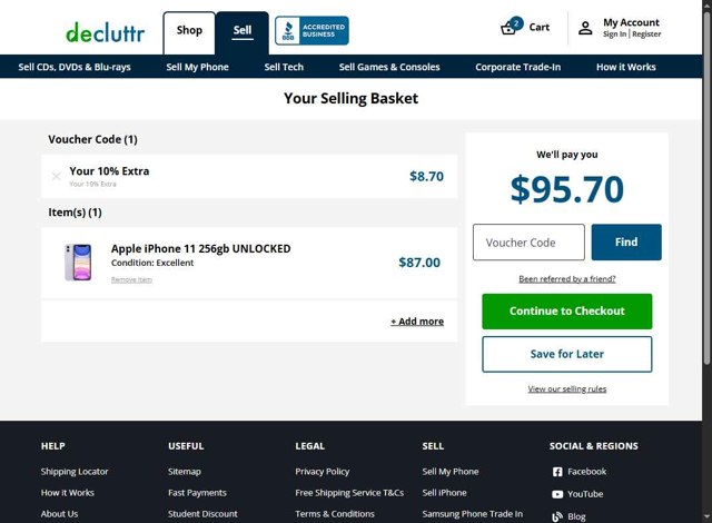 Decluttr checkout page showing Decluttr promo code box | Screenshot taken by SimplyCodes community member on Jun 6, 2025