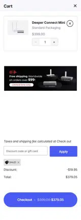Deeper Network coupon verification screenshot