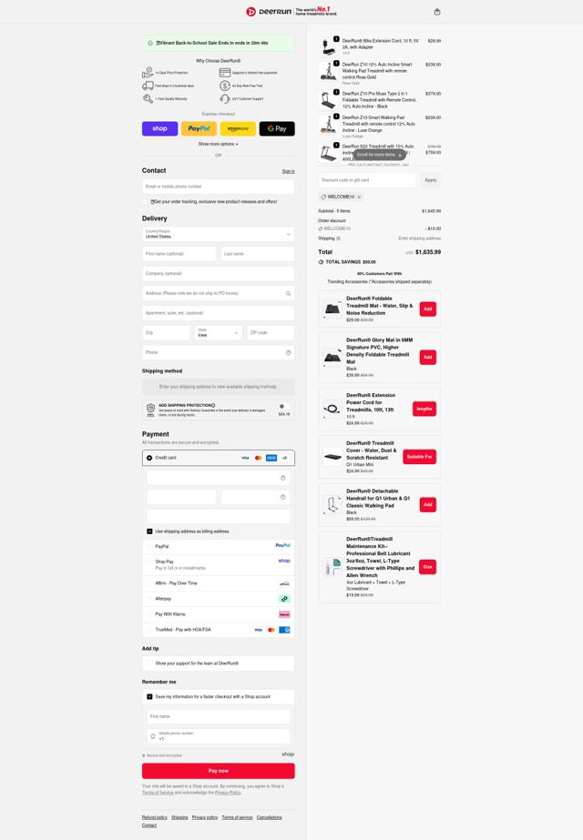 DeerRun checkout page showing DeerRun discount code box | Screenshot taken by SimplyCodes community member on Sep 19, 2025