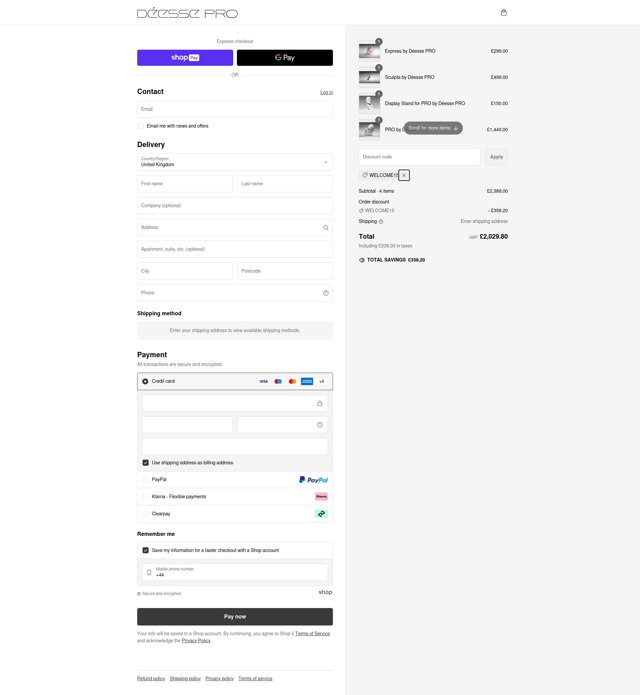 Deesse Pro checkout page showing Deesse Pro promo code box | Screenshot taken by SimplyCodes community member on Feb 28, 2025