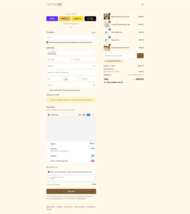DefineMe checkout page showing DefineMe coupon code box | Screenshot taken by SimplyCodes community member on Sep 12, 2025
