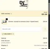 WELCOME10 coupon verification screenshot