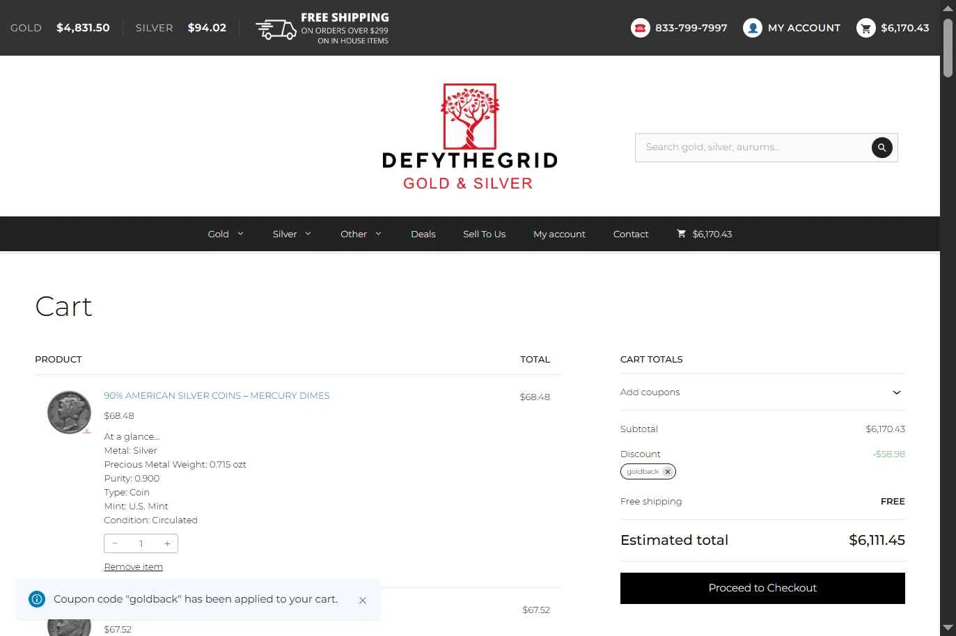 Defythegrid.com checkout page showing Defythegrid.com coupon code box | Screenshot taken by SimplyCodes community member on Jan 22, 2026