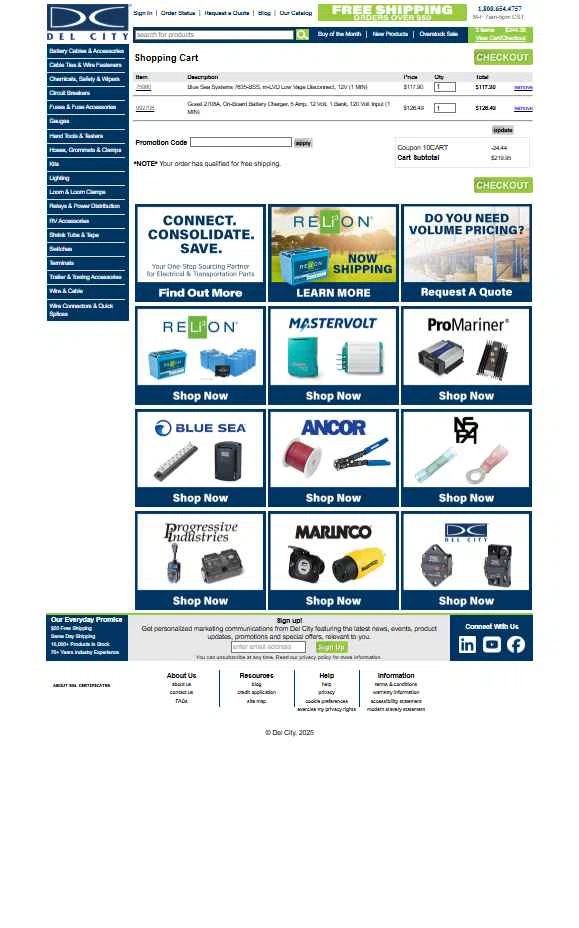 Del City checkout page showing Del City promo code box | Screenshot taken by SimplyCodes community member on Jul 15, 2025