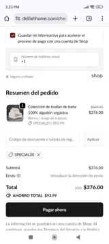 SPECIAL20 coupon verification screenshot