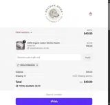 WELCOME2026 coupon verification screenshot