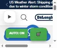 De'Longhi checkout page showing De'Longhi coupon code box | Screenshot taken by SimplyCodes community member on Feb 1, 2026