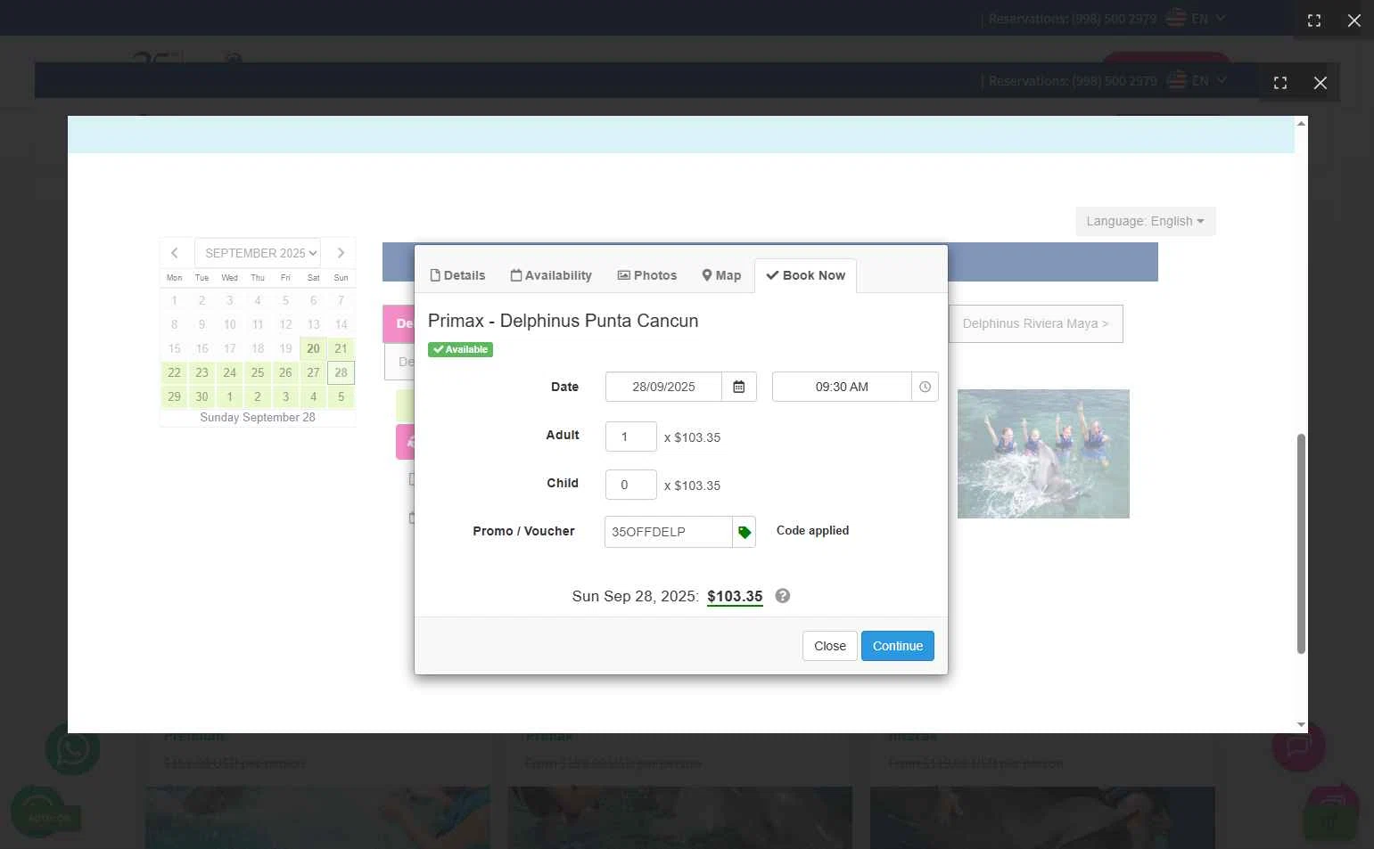 Delphinus checkout page showing Delphinus promo code box | Screenshot taken by SimplyCodes community member on Sep 20, 2025