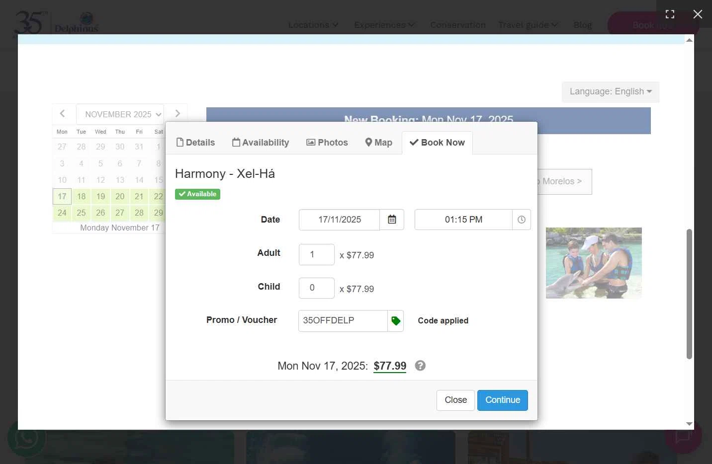 Delphinus checkout page showing Delphinus promo code box | Screenshot taken by SimplyCodes community member on Nov 17, 2025