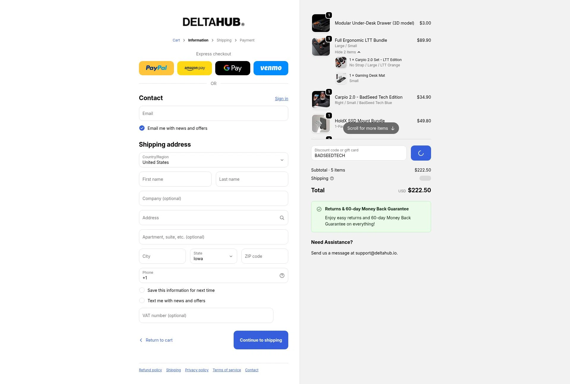 Deltahub checkout page showing Deltahub discount code box | Screenshot taken by SimplyCodes community member on Feb 11, 2026