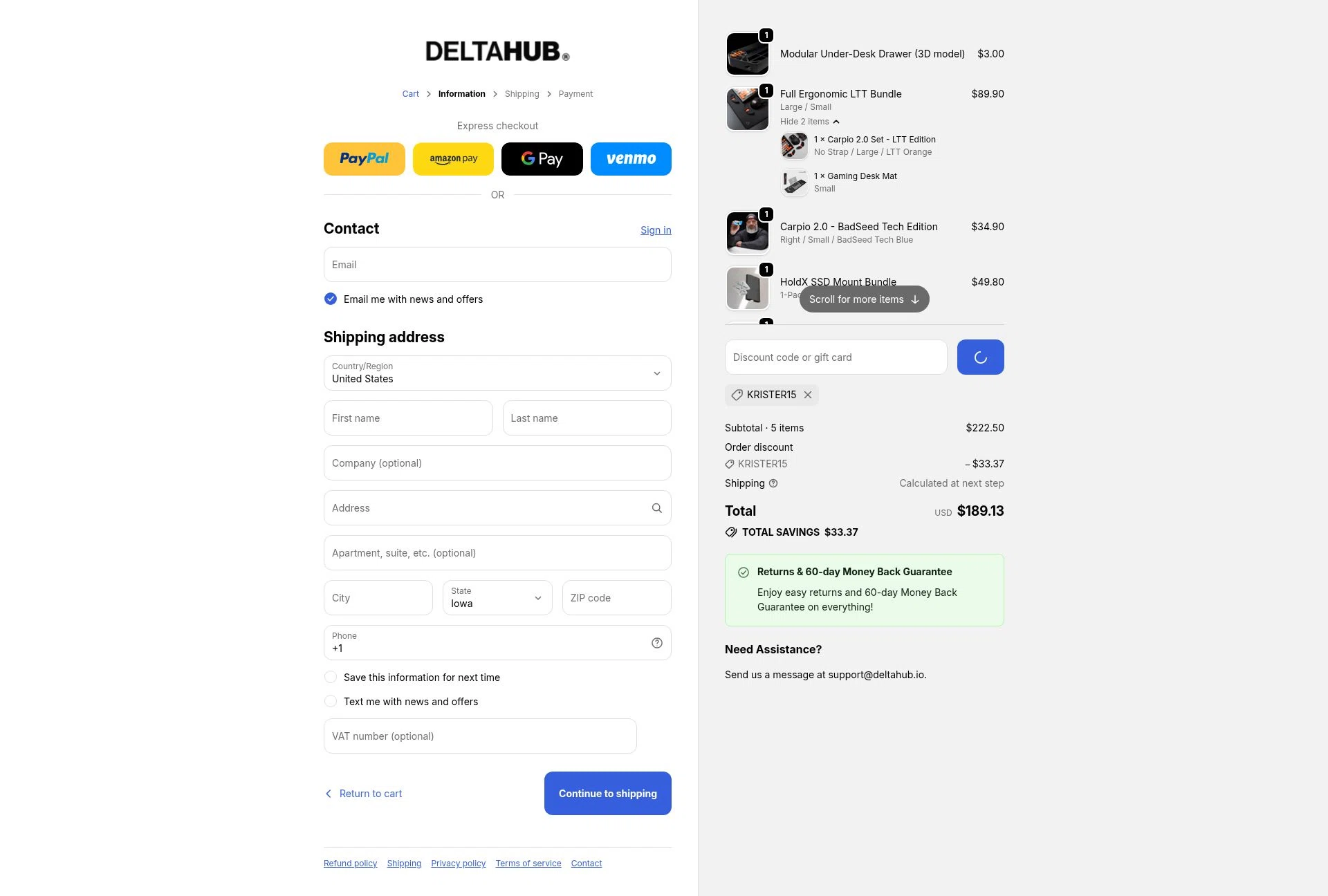 Deltahub checkout page showing Deltahub discount code box | Screenshot taken by SimplyCodes community member on Feb 11, 2026