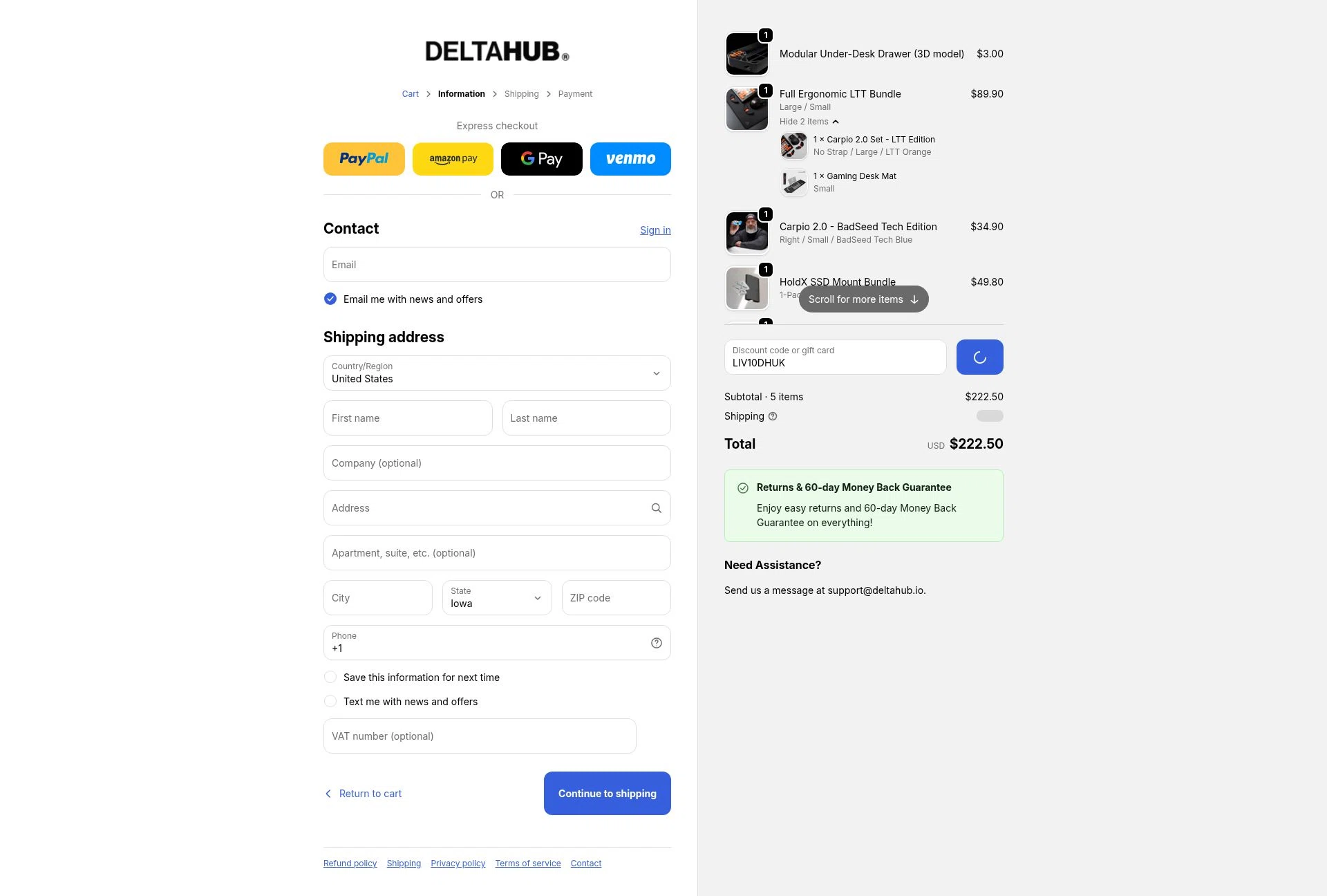 Deltahub checkout page showing Deltahub discount code box | Screenshot taken by SimplyCodes community member on Feb 11, 2026