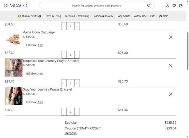 Demdaco checkout page showing Demdaco coupon code box | Screenshot taken by SimplyCodes community member on Jun 24, 2025