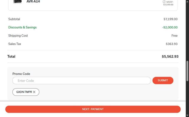 Denon checkout page showing Denon promo code box | Screenshot taken by SimplyCodes community member on Sep 9, 2025