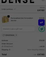 DENSESAVE coupon verification screenshot